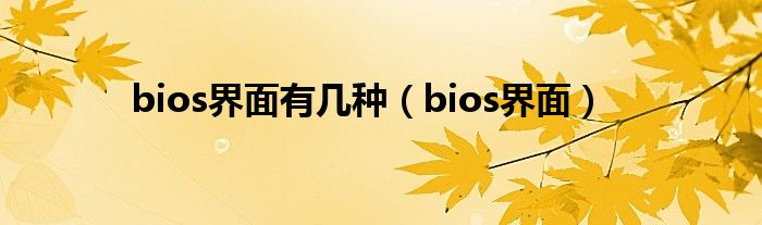 bios界面有幾種（bios界面）