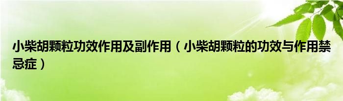 小柴胡顆粒功效作用及副作用（小柴胡顆粒的功效與作用禁忌癥）