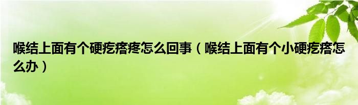 喉結(jié)上面有個(gè)硬疙瘩疼怎么回事（喉結(jié)上面有個(gè)小硬疙瘩怎么辦）