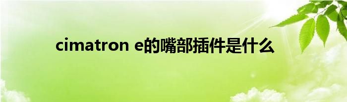 cimatron e的嘴部插件是什么