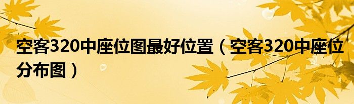 空客320中座位圖最好位置（空客320中座位分布圖）