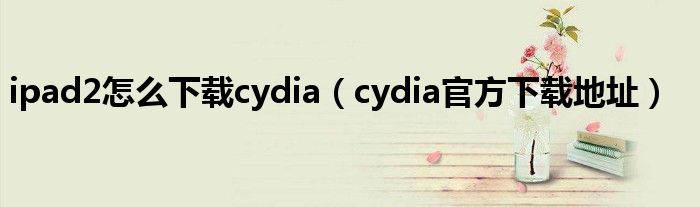 ipad2怎么下載cydia（cydia官方下載地址）