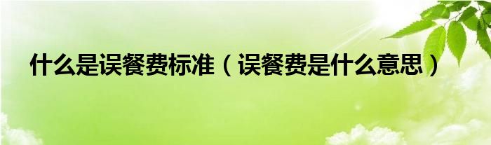 什么是誤餐費(fèi)標(biāo)準(zhǔn)（誤餐費(fèi)是什么意思）