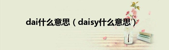 dai什么意思（daisy什么意思）