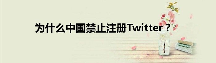 為什么中國禁止注冊Twitter？