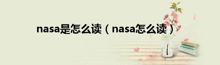 nasa是怎么讀（nasa怎么讀）