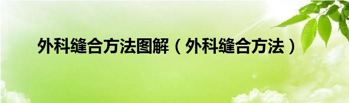 外科縫合方法圖解（外科縫合方法）