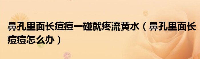 鼻孔里面長痘痘一碰就疼流黃水（鼻孔里面長痘痘怎么辦）