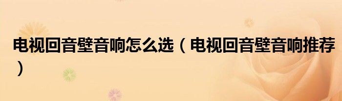 電視回音壁音響怎么選（電視回音壁音響推薦）