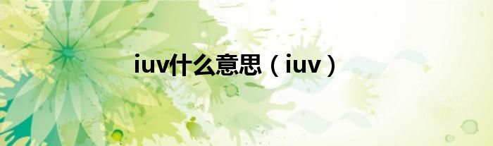 iuv什么意思（iuv）