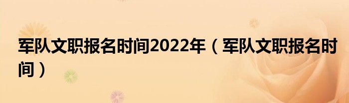 軍隊(duì)文職報(bào)名時(shí)間2022年（軍隊(duì)文職報(bào)名時(shí)間）