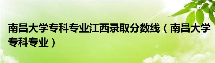 南昌大學(xué)?？茖I(yè)江西錄取分?jǐn)?shù)線（南昌大學(xué)專科專業(yè)）