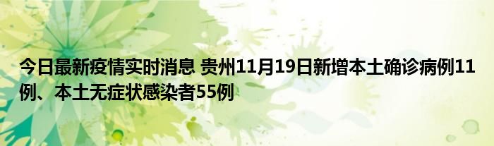 今日最新疫情實(shí)時消息 貴州11月19日新增本土確診病例11例、本土無癥狀感染者55例