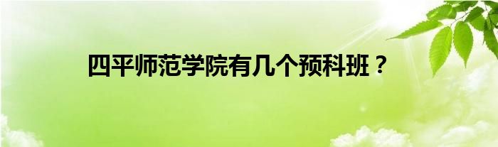 四平師范學(xué)院有幾個(gè)預(yù)科班？