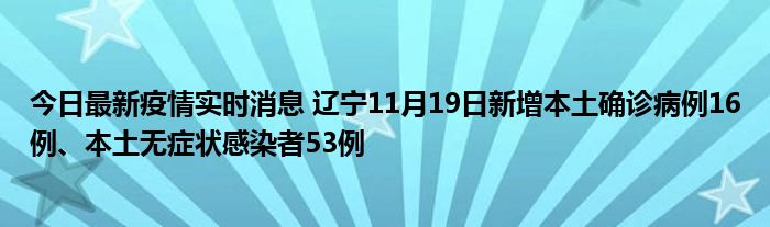 今日最新疫情實(shí)時消息 遼寧11月19日新增本土確診病例16例、本土無癥狀感染者53例