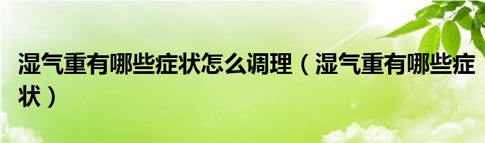 濕氣重有哪些癥狀怎么調(diào)理（濕氣重有哪些癥狀）