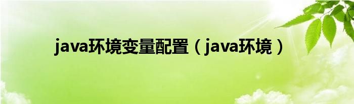 java環(huán)境變量配置（java環(huán)境）