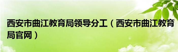 西安市曲江教育局領(lǐng)導(dǎo)分工（西安市曲江教育局官網(wǎng)）