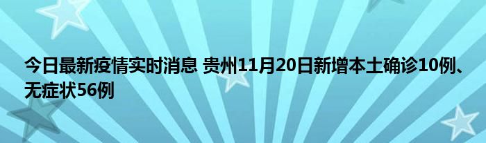 今日最新疫情實(shí)時消息 貴州11月20日新增本土確診10例、無癥狀56例