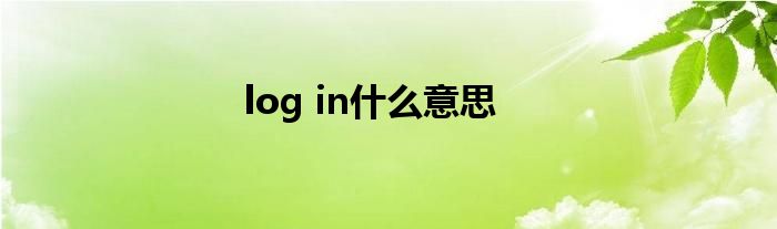 log in什么意思