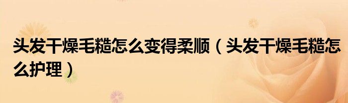 頭發(fā)干燥毛糙怎么變得柔順（頭發(fā)干燥毛糙怎么護理）