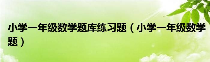 小學(xué)一年級(jí)數(shù)學(xué)題庫練習(xí)題（小學(xué)一年級(jí)數(shù)學(xué)題）