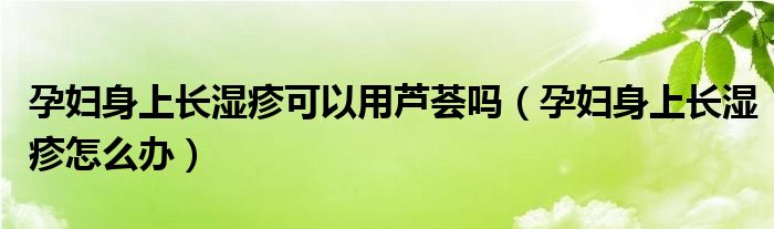 孕婦身上長濕疹可以用蘆薈嗎（孕婦身上長濕疹怎么辦）