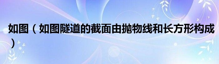 如圖（如圖隧道的截面由拋物線和長(zhǎng)方形構(gòu)成）