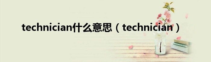 technician什么意思（technician）