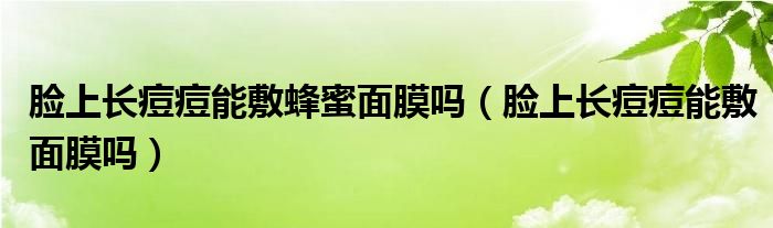 臉上長痘痘能敷蜂蜜面膜嗎（臉上長痘痘能敷面膜嗎）