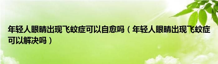 年輕人眼睛出現(xiàn)飛蚊癥可以自愈嗎（年輕人眼睛出現(xiàn)飛蚊癥可以解決嗎）