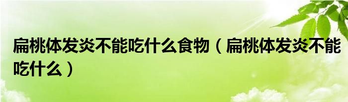 扁桃體發(fā)炎不能吃什么食物（扁桃體發(fā)炎不能吃什么）