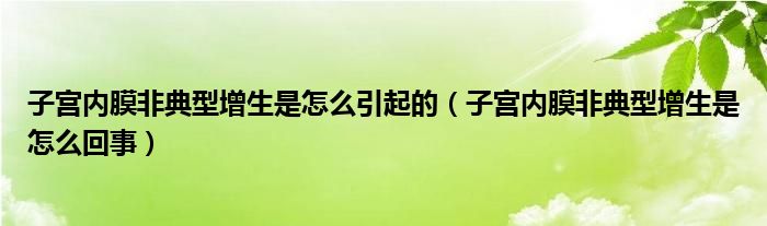 子宮內膜非典型增生是怎么引起的（子宮內膜非典型增生是怎么回事）