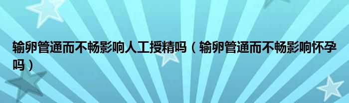 輸卵管通而不暢影響人工授精嗎（輸卵管通而不暢影響懷孕嗎）