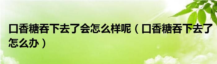 口香糖吞下去了會怎么樣呢（口香糖吞下去了怎么辦）