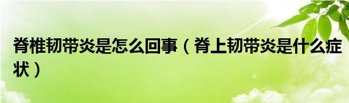 脊椎韌帶炎是怎么回事（脊上韌帶炎是什么癥狀）