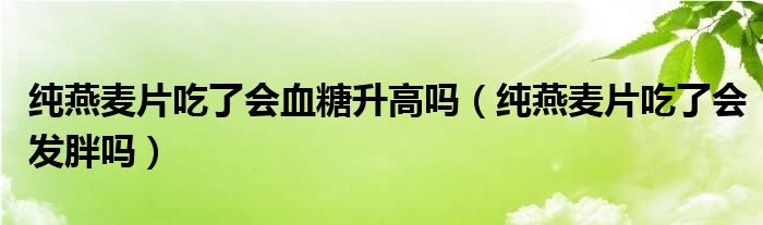 純燕麥片吃了會(huì)血糖升高嗎（純燕麥片吃了會(huì)發(fā)胖嗎）