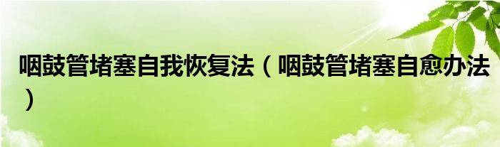 咽鼓管堵塞自我恢復法（咽鼓管堵塞自愈辦法）