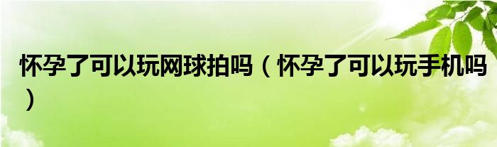 懷孕了可以玩網(wǎng)球拍嗎（懷孕了可以玩手機(jī)嗎）