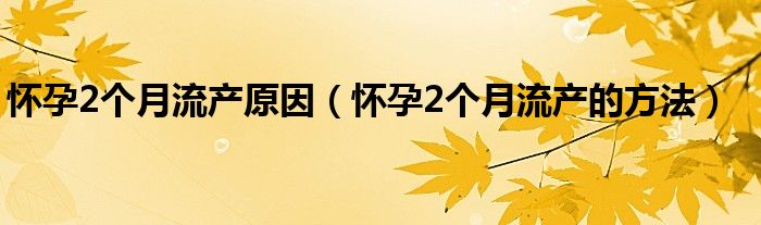 懷孕2個(gè)月流產(chǎn)原因（懷孕2個(gè)月流產(chǎn)的方法）