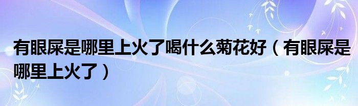 有眼屎是哪里上火了喝什么菊花好（有眼屎是哪里上火了）