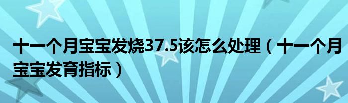 十一個(gè)月寶寶發(fā)燒37.5該怎么處理（十一個(gè)月寶寶發(fā)育指標(biāo)）