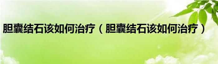 膽囊結(jié)石該如何治療（膽囊結(jié)石該如何治療）