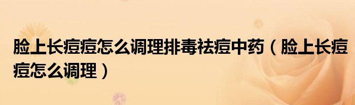 臉上長(zhǎng)痘痘怎么調(diào)理排毒祛痘中藥（臉上長(zhǎng)痘痘怎么調(diào)理）