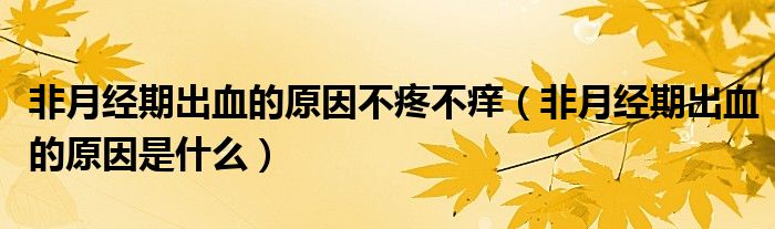 非月經(jīng)期出血的原因不疼不癢（非月經(jīng)期出血的原因是什么）