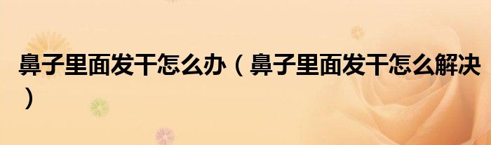 鼻子里面發(fā)干怎么辦（鼻子里面發(fā)干怎么解決）