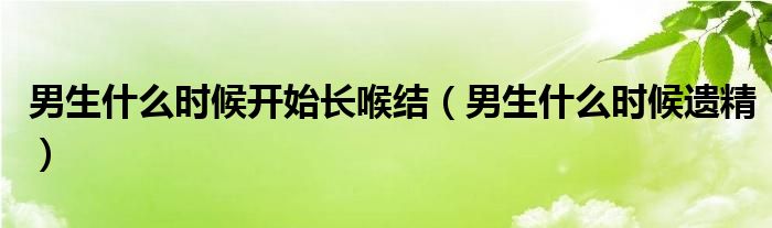 男生什么時候開始長喉結(jié)（男生什么時候遺精）