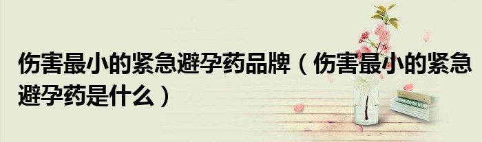 傷害最小的緊急避孕藥品牌（傷害最小的緊急避孕藥是什么）
