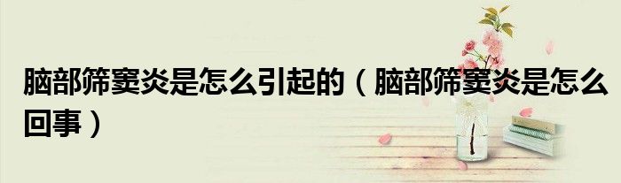 腦部篩竇炎是怎么引起的（腦部篩竇炎是怎么回事）