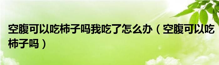 空腹可以吃柿子嗎我吃了怎么辦（空腹可以吃柿子嗎）